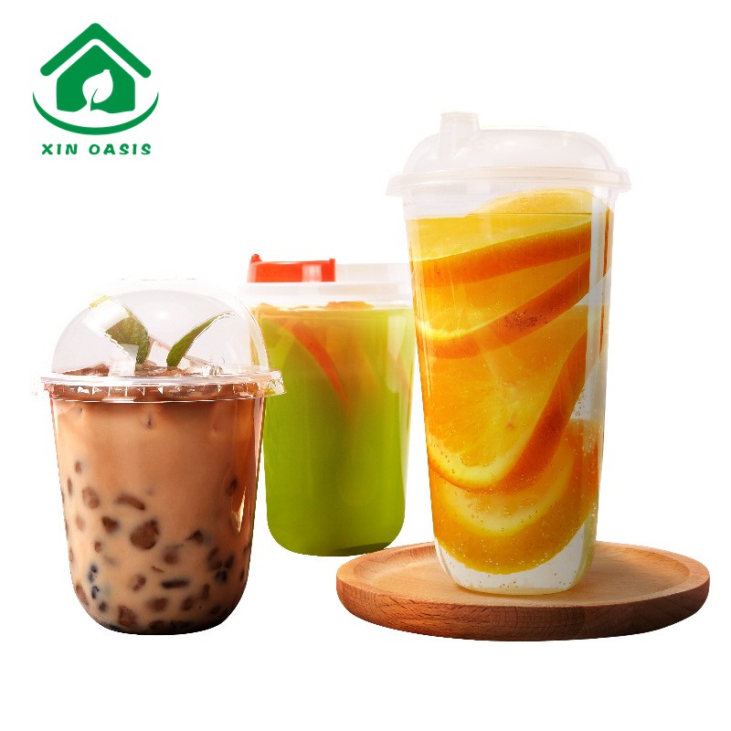 90 dia custom printing eco-friendly U shaped clear soft plastic cup