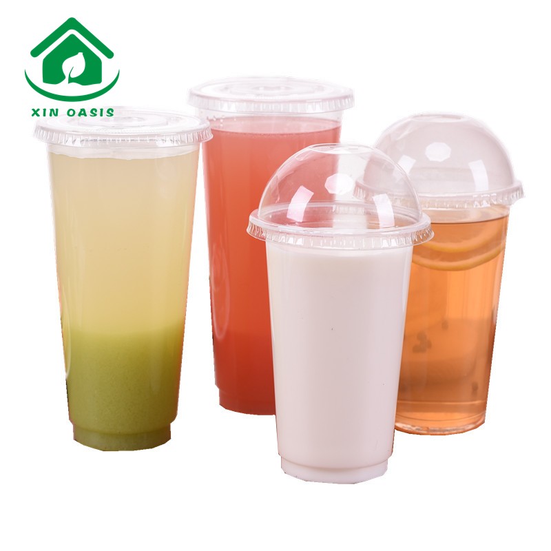 90 dia custom logo 500ml clear soft milktea plastic cup