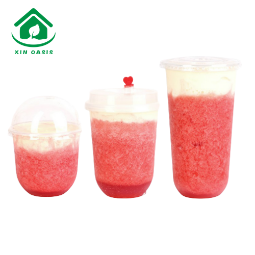 95 diameter soft pp glass cup factory supplier U shape custom logo plastic cup