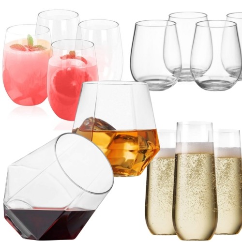 Reusable wine cocktail clear unbreakable PET cup