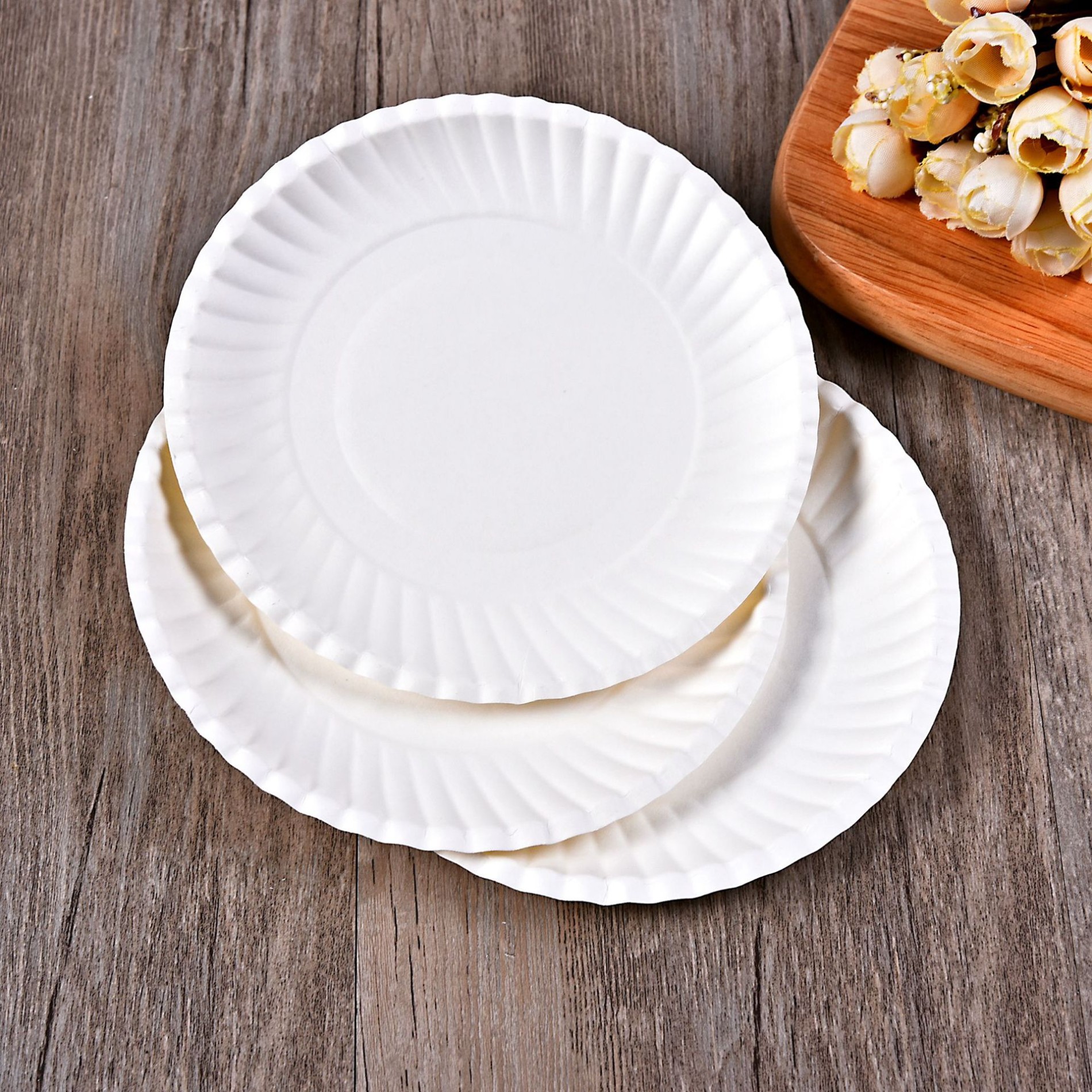 Compostable disposable cake paper tray plate