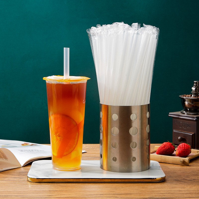 Disposable plastic 19cm 21cm 23cm milktea straw