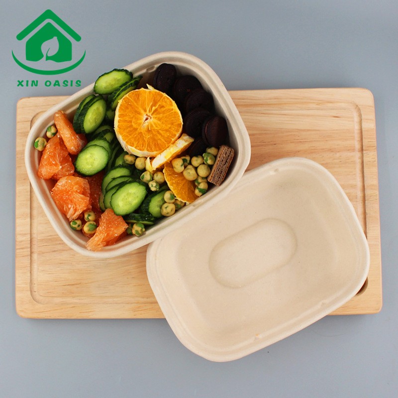 Compostable take away disposable compartment paper lunch box