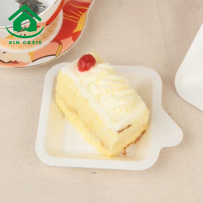 Compostable disposable cake paper tray plate