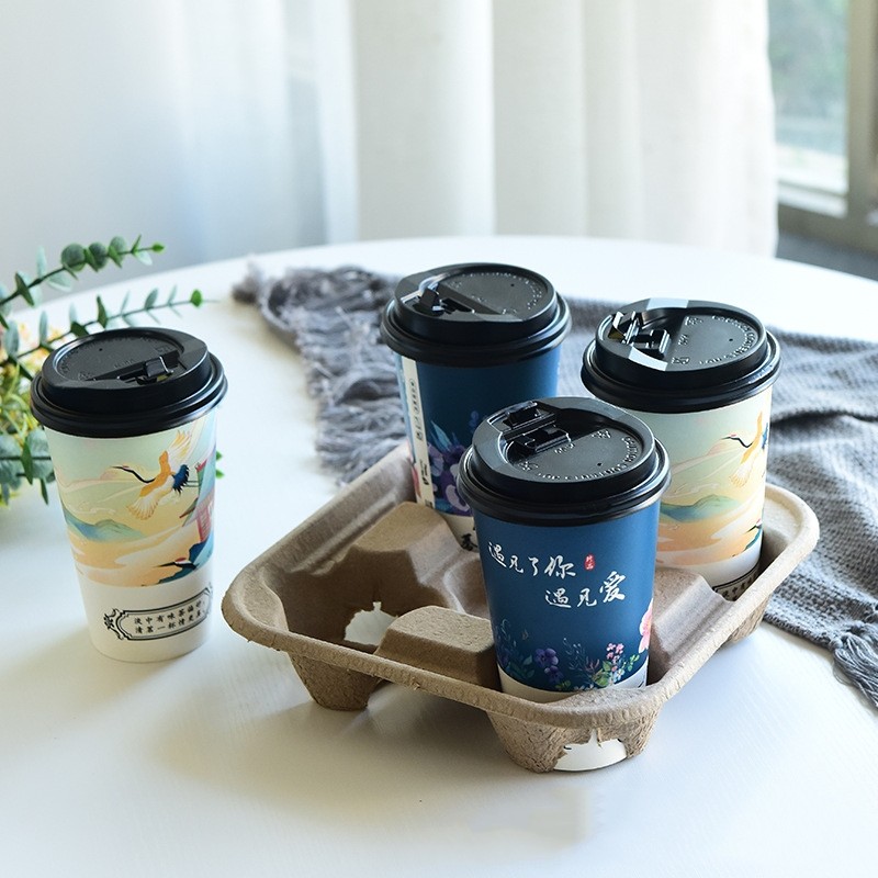 Coffee milktea takeaway packaging paper cup holder