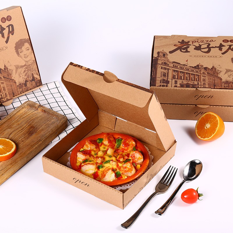 Custom printing food grade foldable 6/9/12/15inch paper pizza box