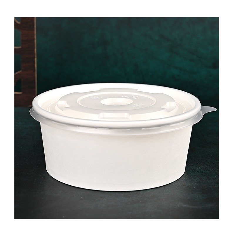 500/600/750/950/1000/1100/1300/1500ml White salad paper bowl with lid