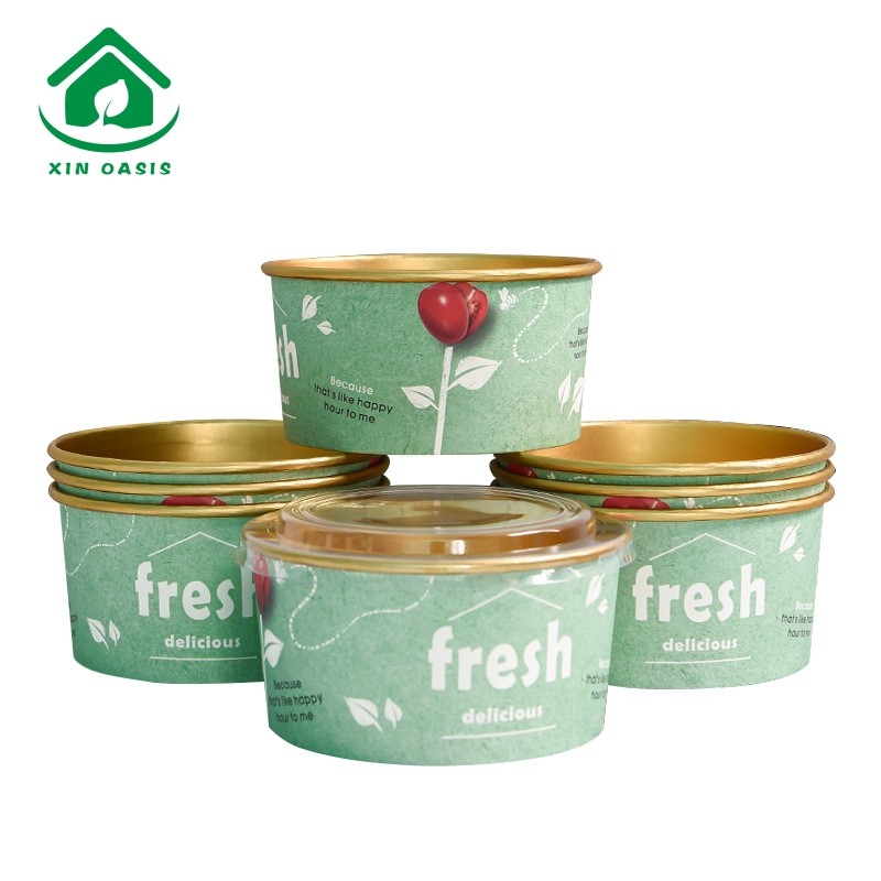 Disposable gold foil bowl packing box with lid