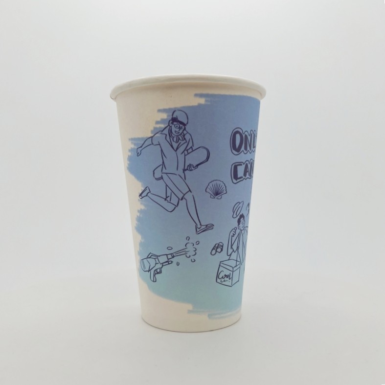 300ml/500ml/700ml hot milk tea paper cup with lid