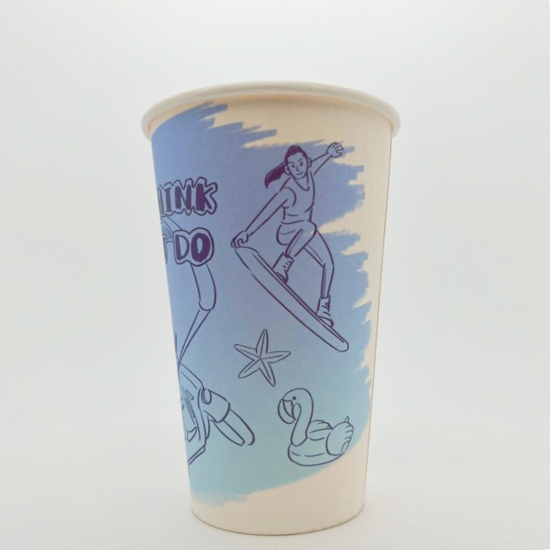 300ml/500ml/700ml hot milk tea paper cup with lid