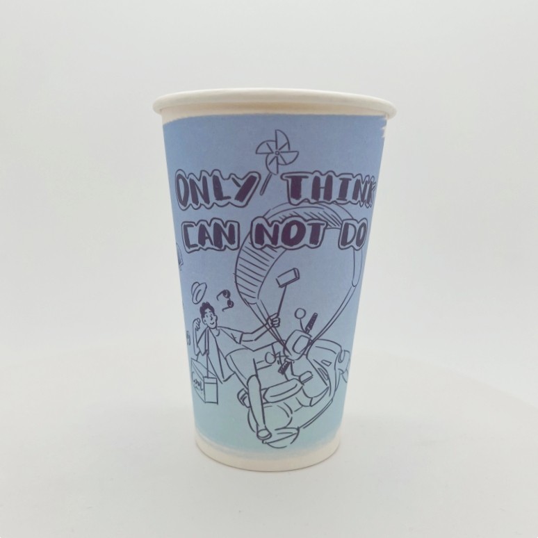 300ml/500ml/700ml hot milk tea paper cup with lid