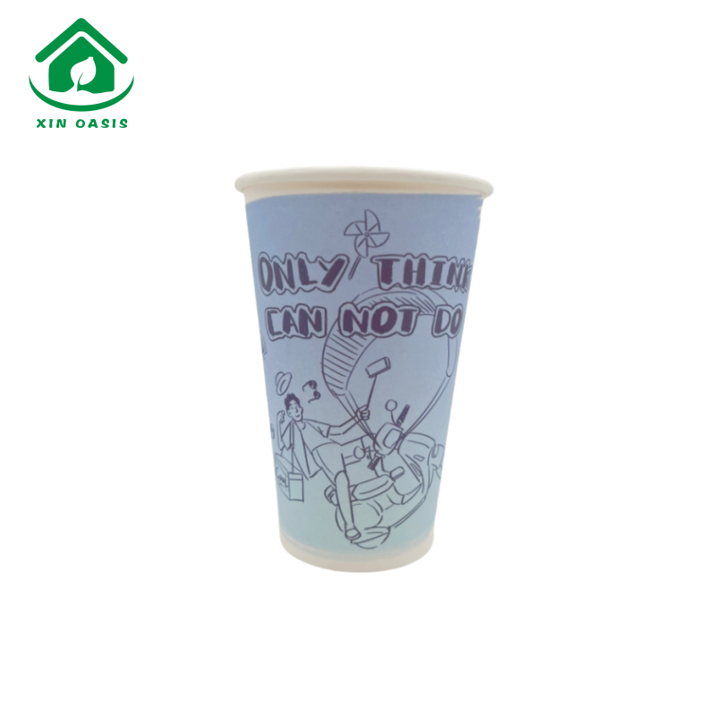 300ml/500ml/700ml hot milk tea paper cup with lid