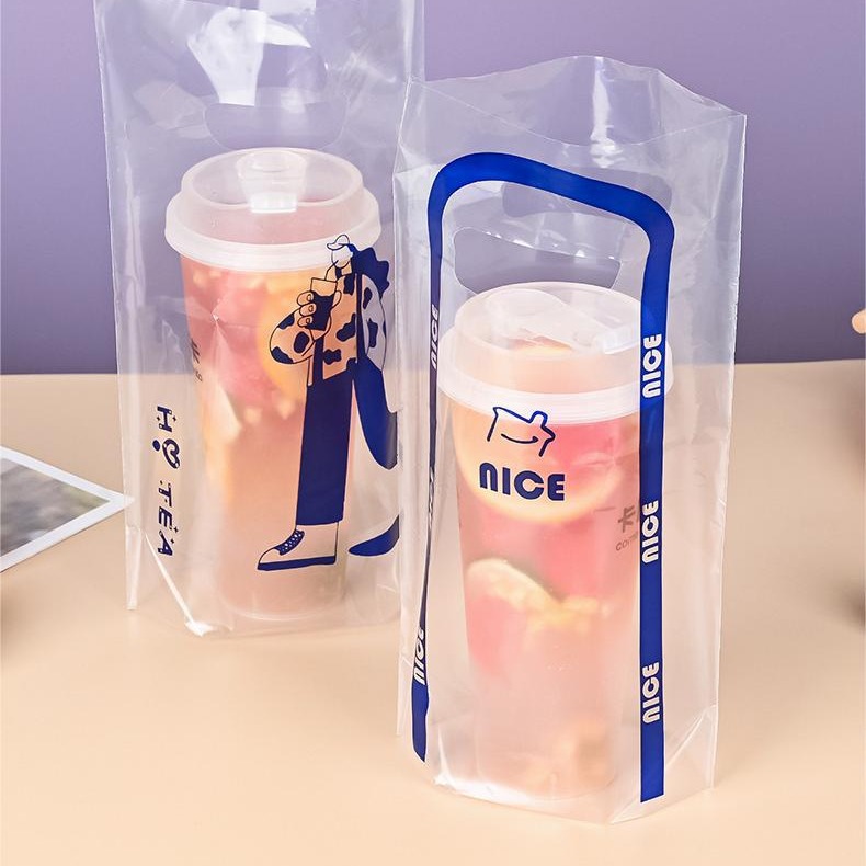 Clear takeaway cup bag