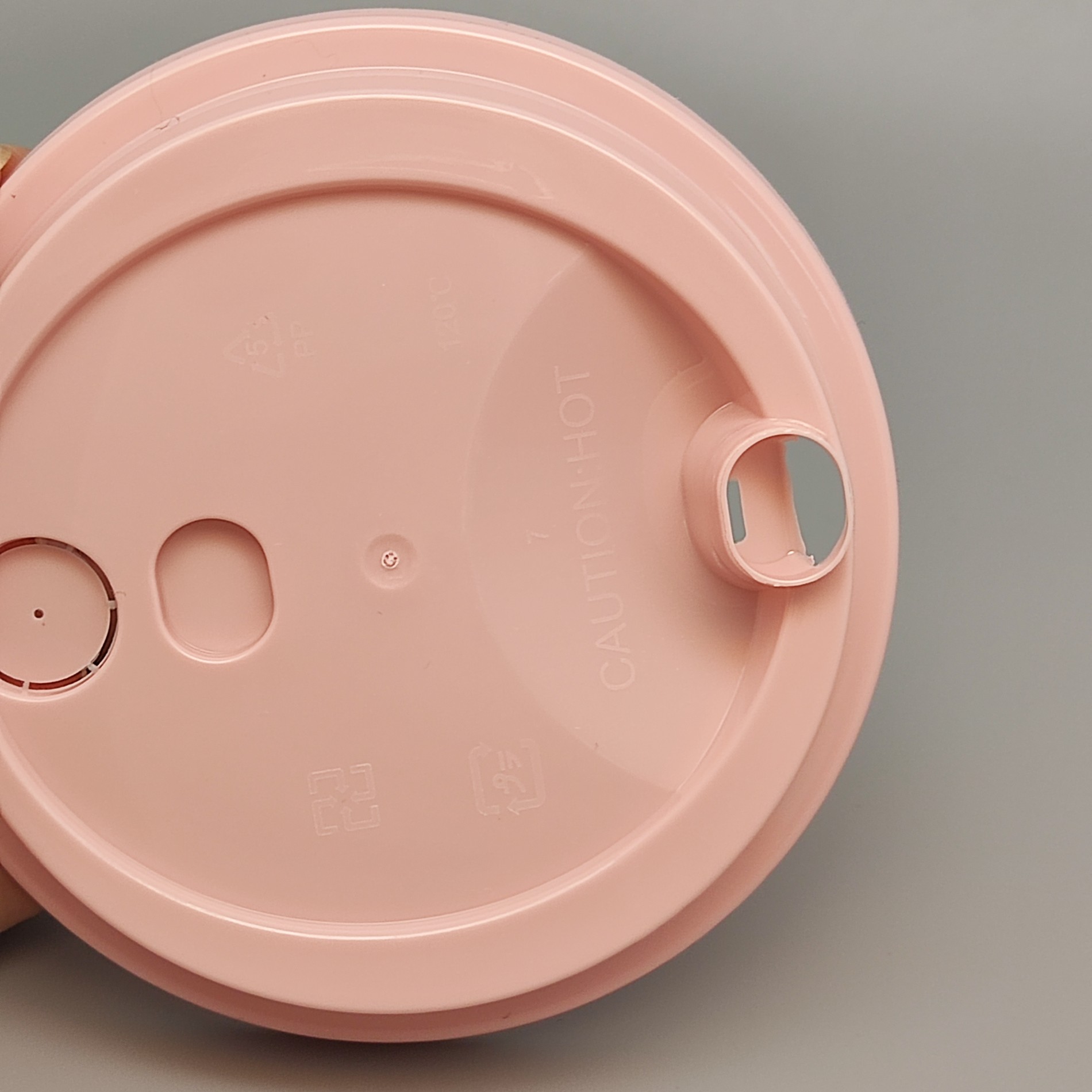 90/95 caliber thickened plastic milk tea cup pink lid