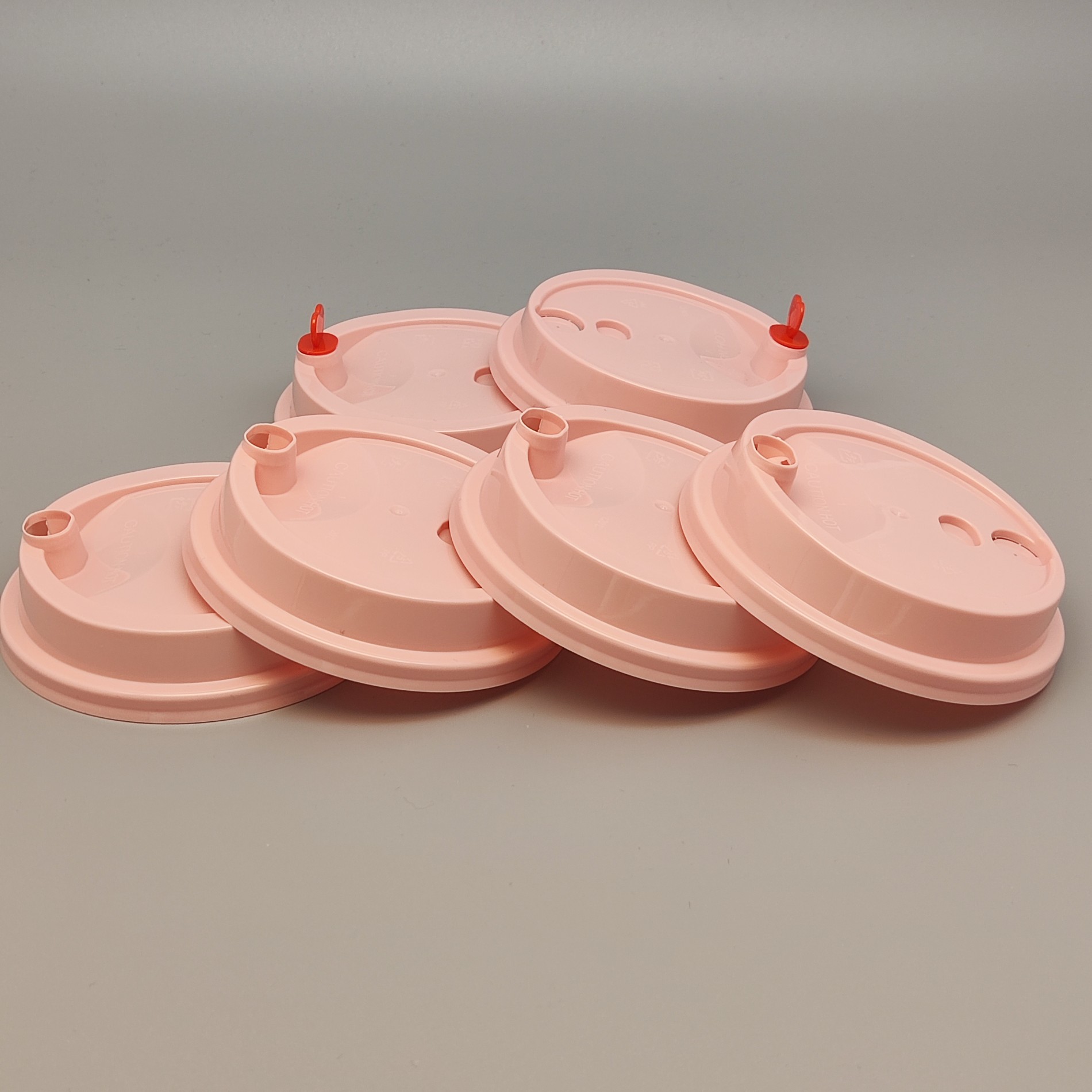 90/95 caliber thickened plastic milk tea cup pink lid