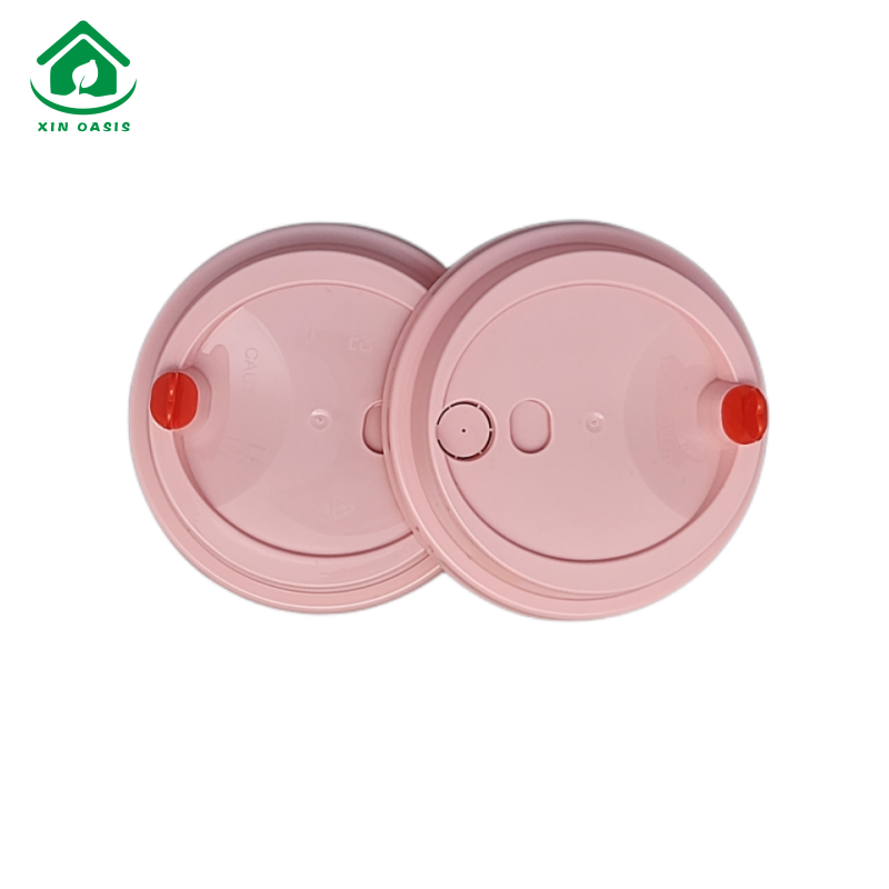 90/95 caliber thickened plastic milk tea cup pink lid