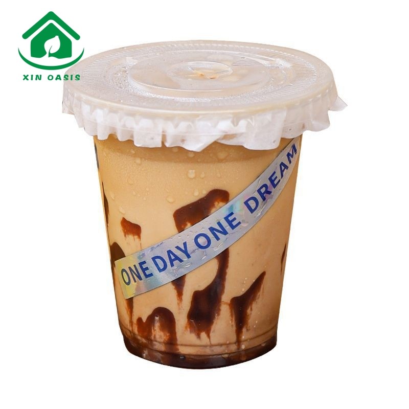 PET cold coffee cup with printing cold drink cup