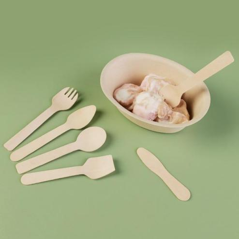 Disposable bamboo spoon