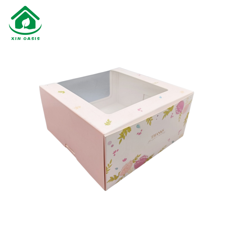 Disposable folding baked dessert cake packaging box