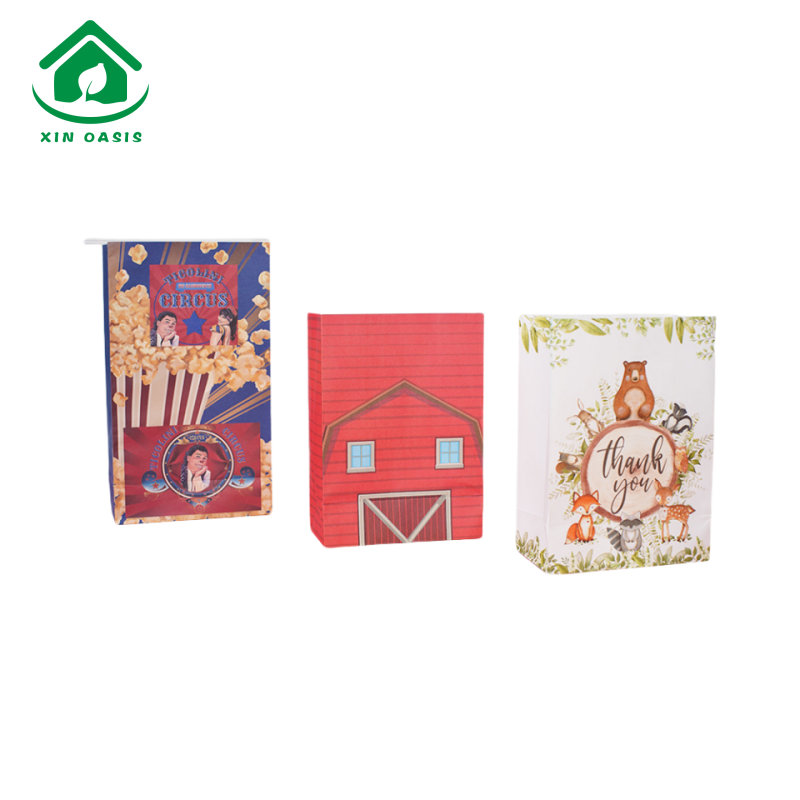 Baking gift take-away printed square bottom paper bag