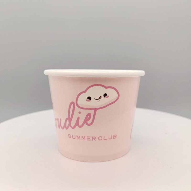 Printed disposable double PE coated ice cream paper bowl