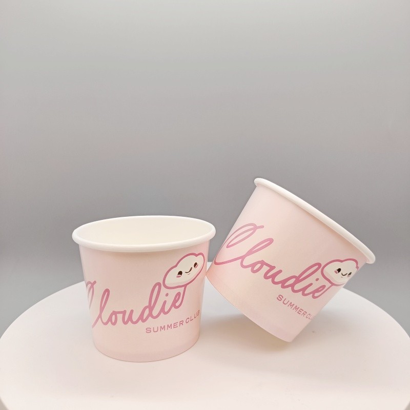 Printed disposable double PE coated ice cream paper bowl