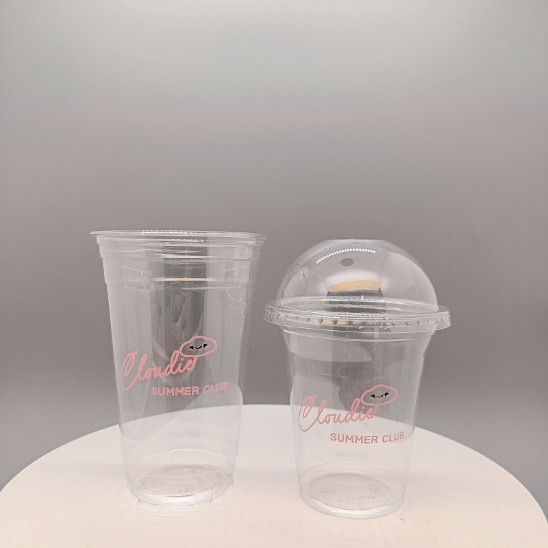 High transparency PET cold coffee milktea printing plastic cups