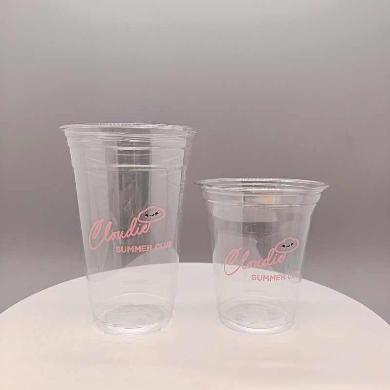 High transparency PET cold coffee milktea printing plastic cups