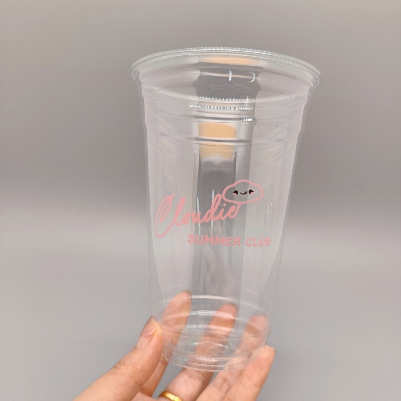 High transparency PET cold coffee milktea printing plastic cups