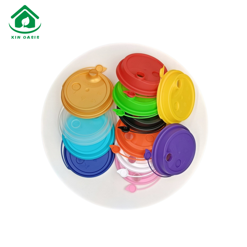 Paper cup Plastic cup red pink purple 90 caliber connected plastic lid