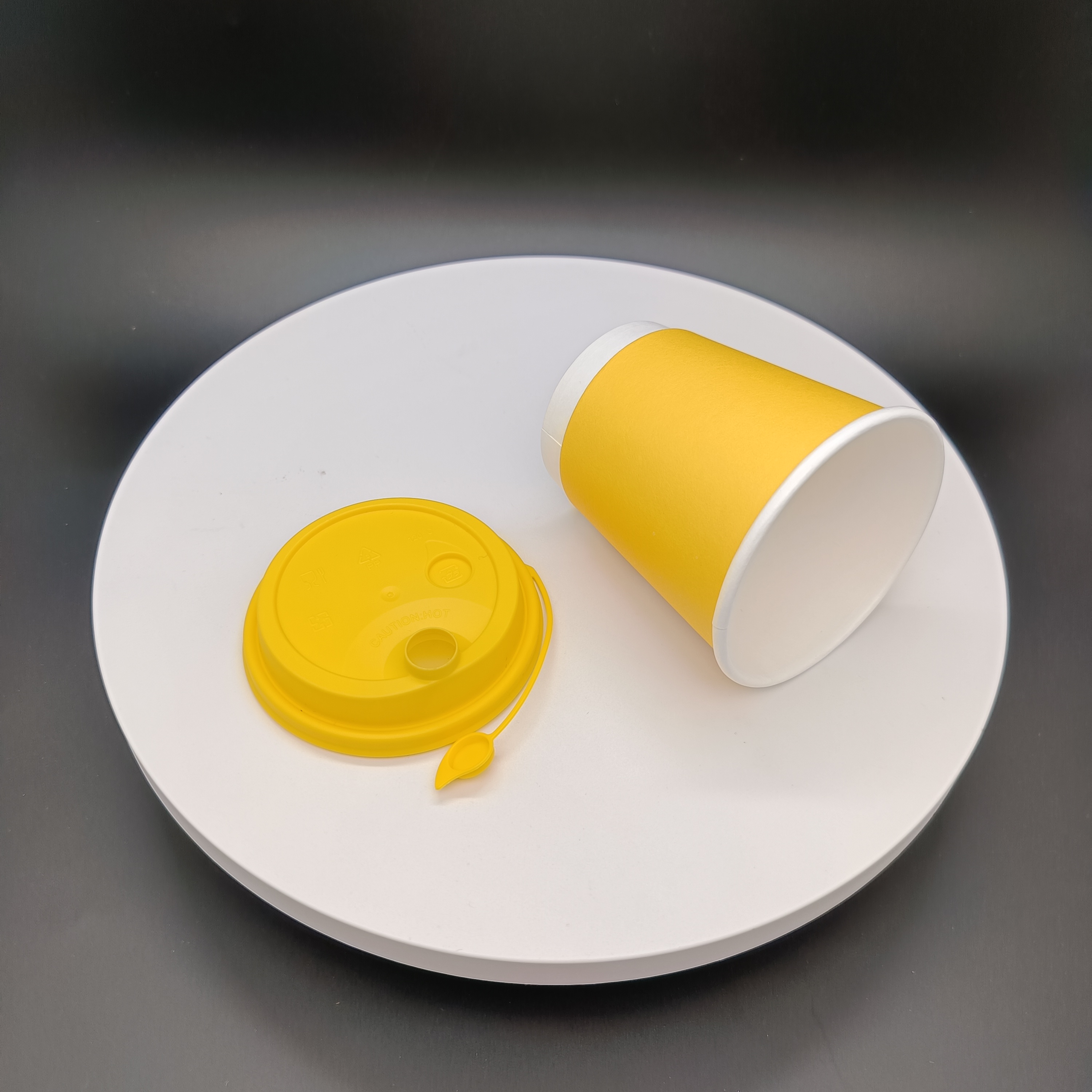 yellow paper cups