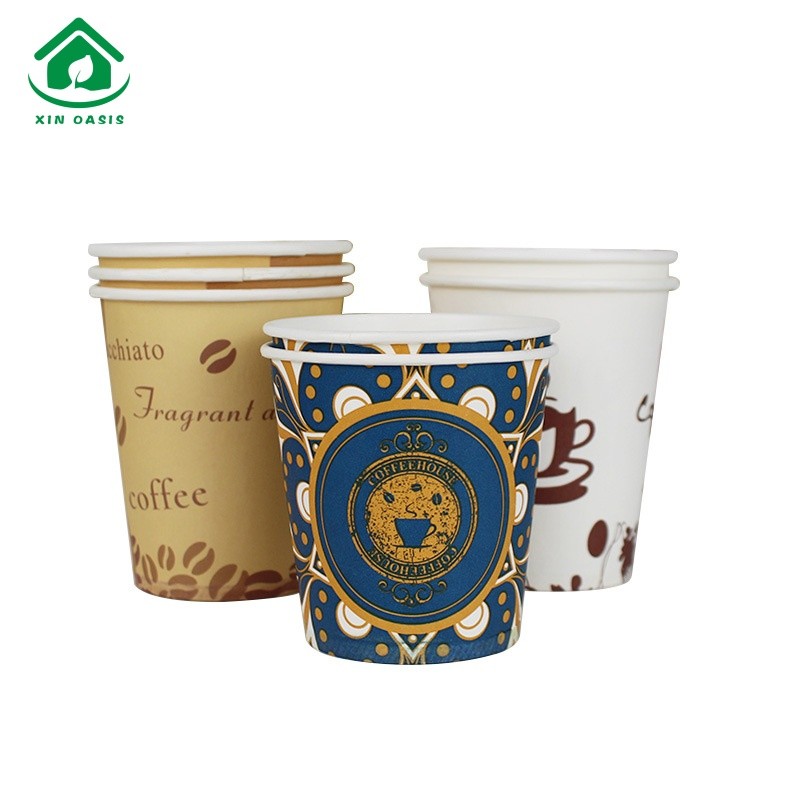 PLA degradable disposable paper cup custom logo drinking cup