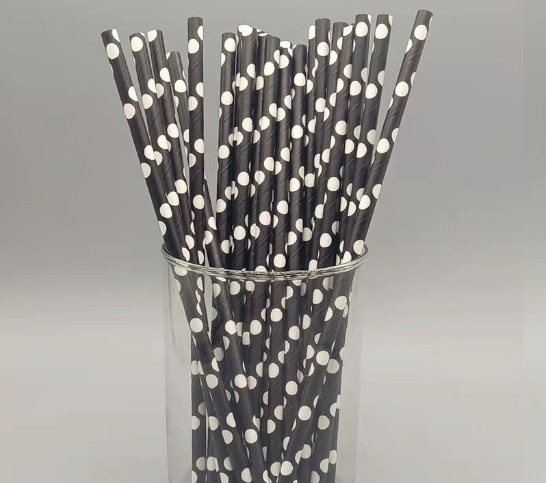 black and white straws