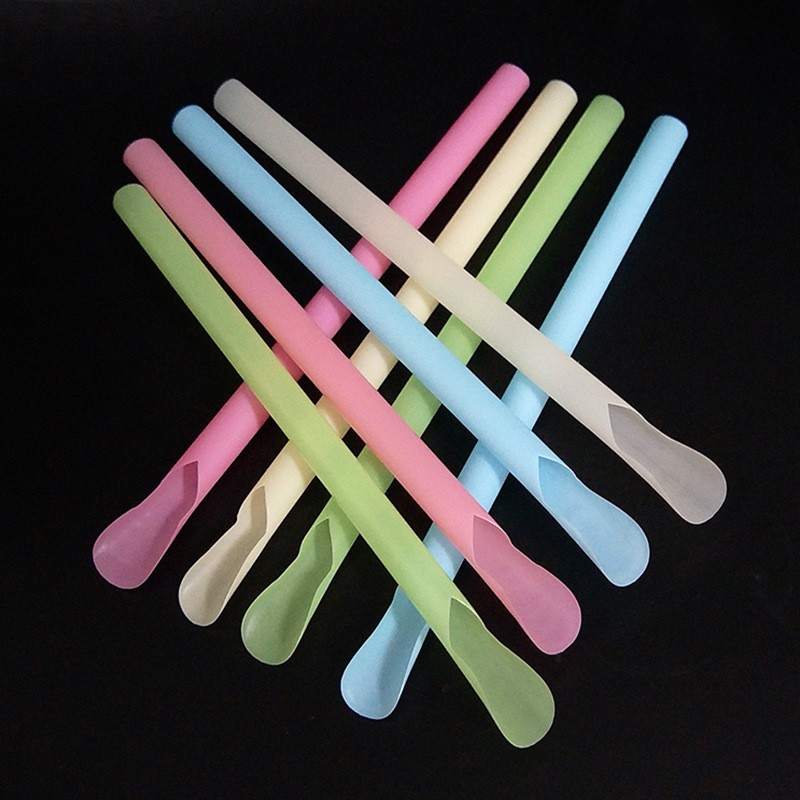 Disposable PP spoon type color straw smoothie straw