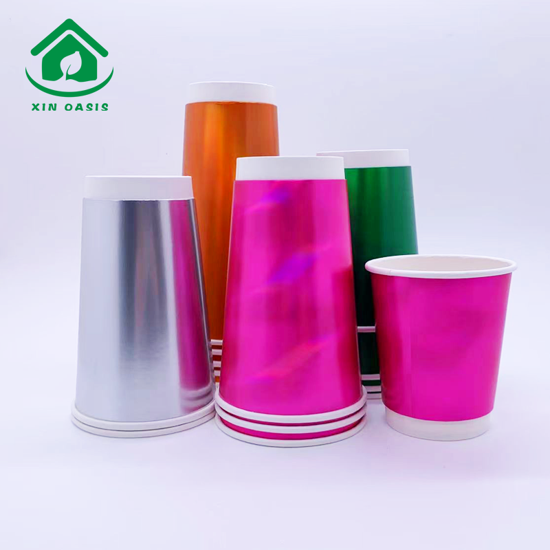 Wholesale Colorful Disposable Laser Double Wall Paper Cup