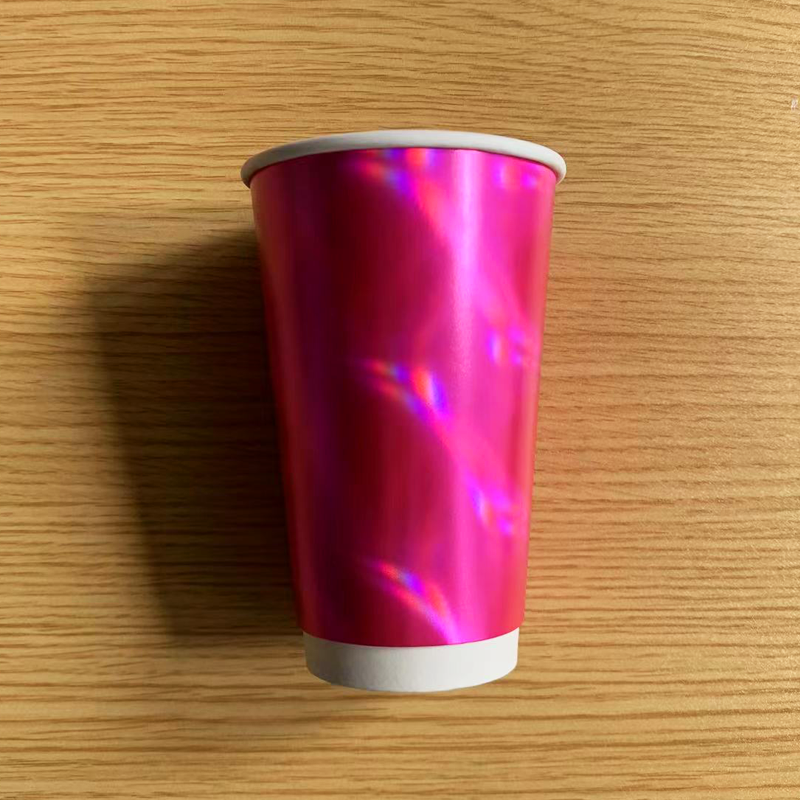 Wholesale Colorful Disposable Laser Double Wall Paper Cup