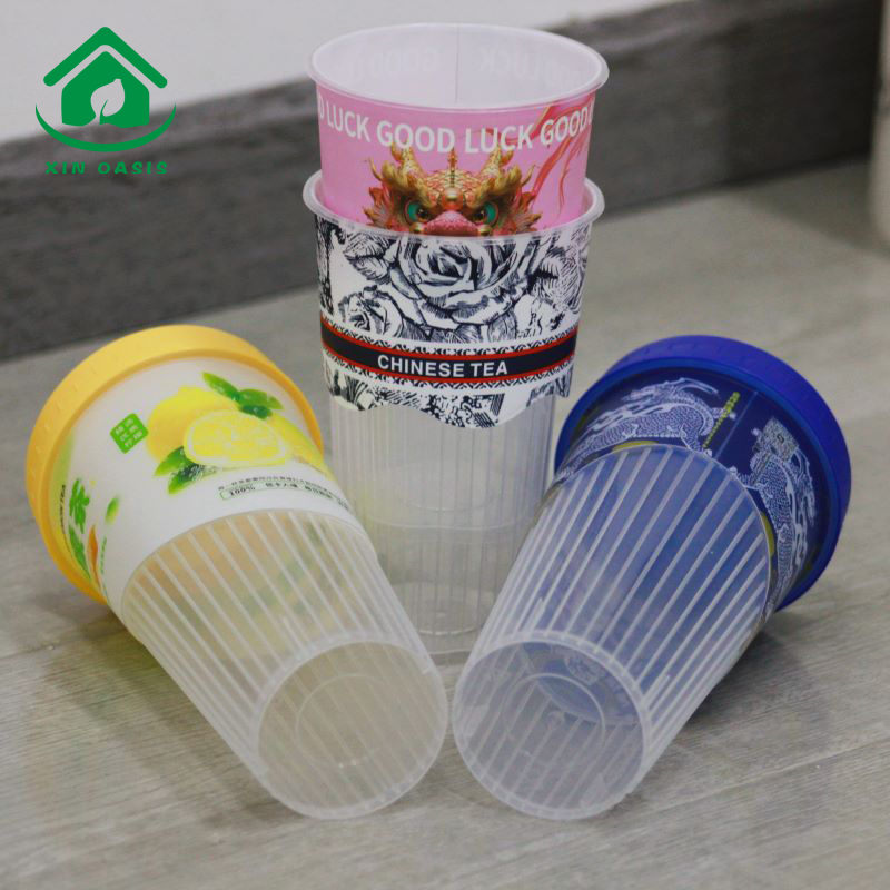 Custom Logo PP Hard Matrial Threaded Plastic Cup With Lid