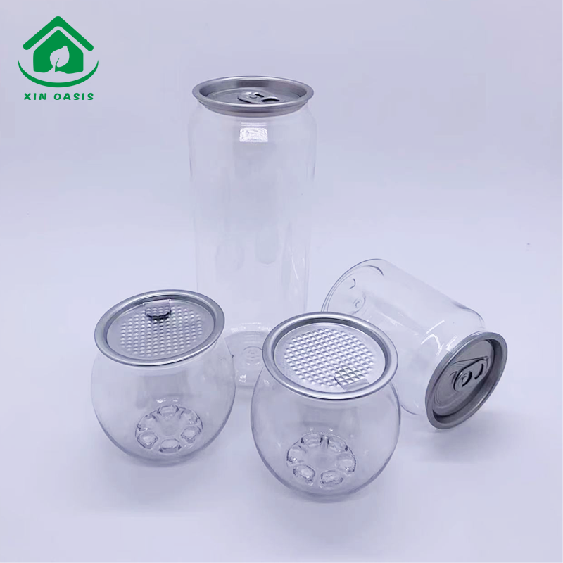 PET drink bottle with aluminum lid easy to open