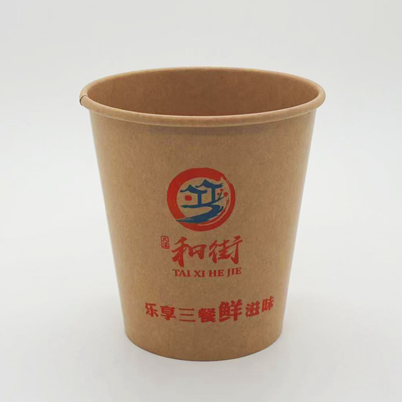 Double Single PE coated Kraft Paper Bucket for Ice Cream Soup Salad