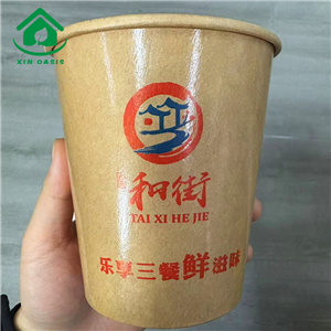 Double Single PE coated Kraft Paper Bucket for Ice Cream Soup Salad