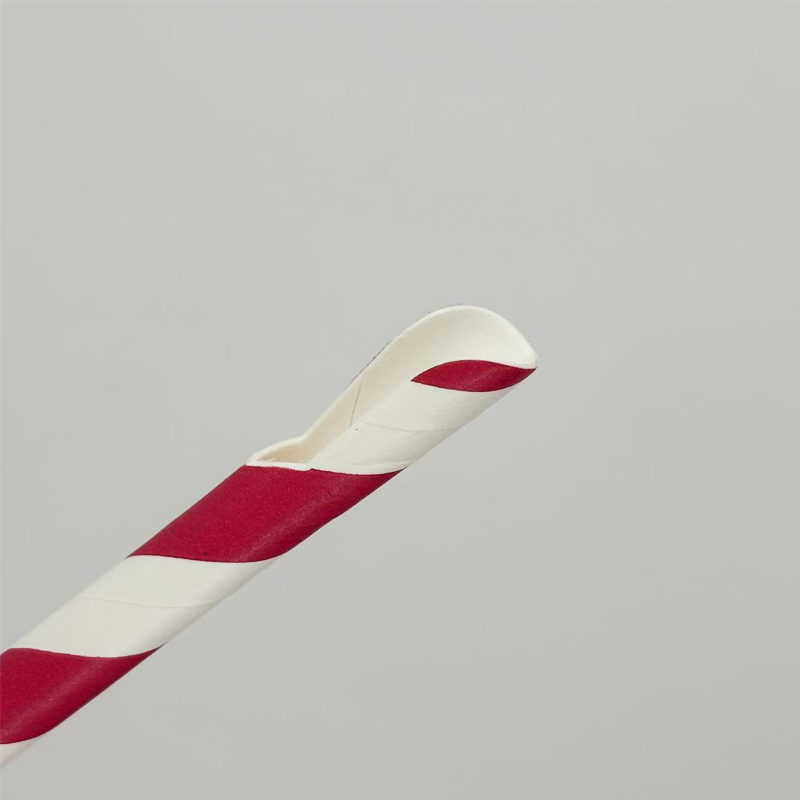disposable colorful stripe paper spoon straw for coffee bubble tea