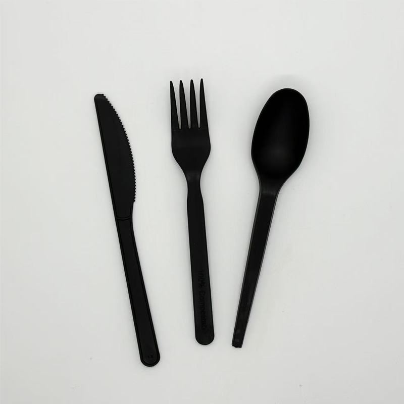 disposable 100% biodegradable colorful PLA cutlery fork spoon knife