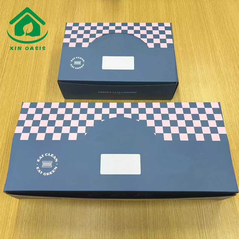 Big capacity foldable sandwich paper box with custom printing