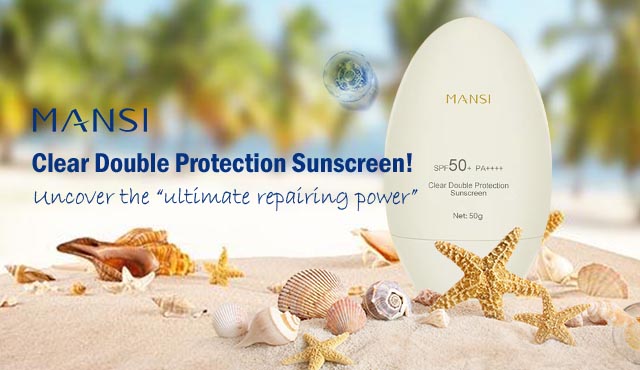 Uncover the “ultimate repairing power” of MANSI Clear Double Protection Sunscreen!