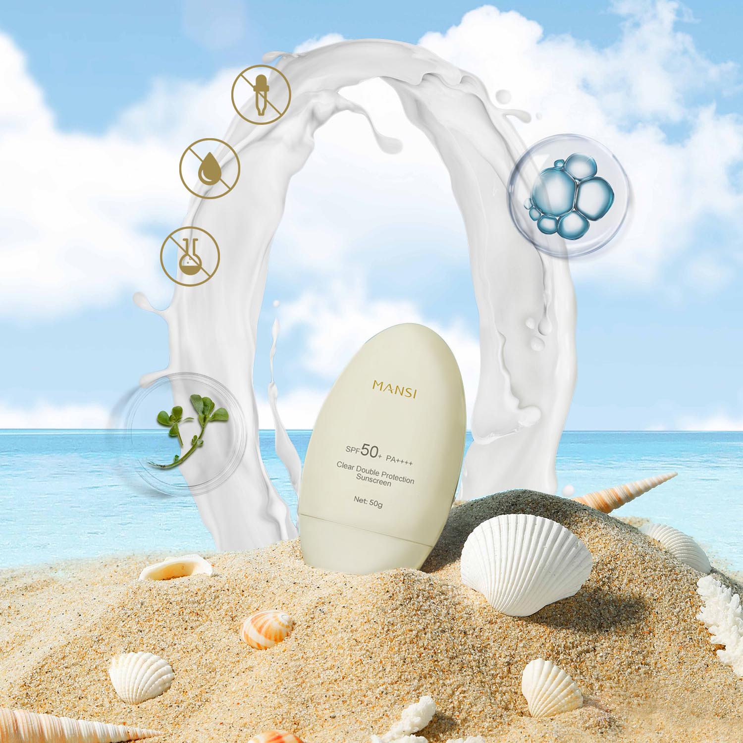Uncover the “ultimate repairing power” of MANSI Clear Double Protection Sunscreen!