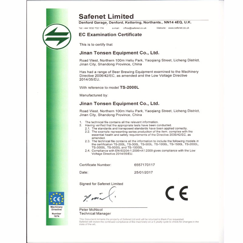 Certificado de Exame CE Certificado de Exame CE