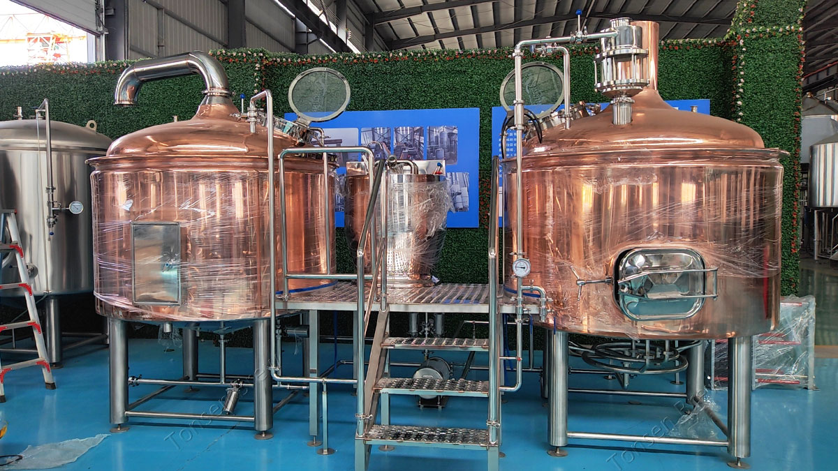 Коммерческое медное пивоваренное оборудование на 1000 л, пивоваренная машина, проект под ключ