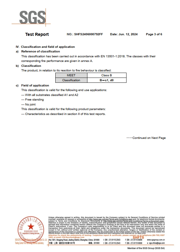 Reaction to Fire Test for Bamboo Fluted Wall Panel