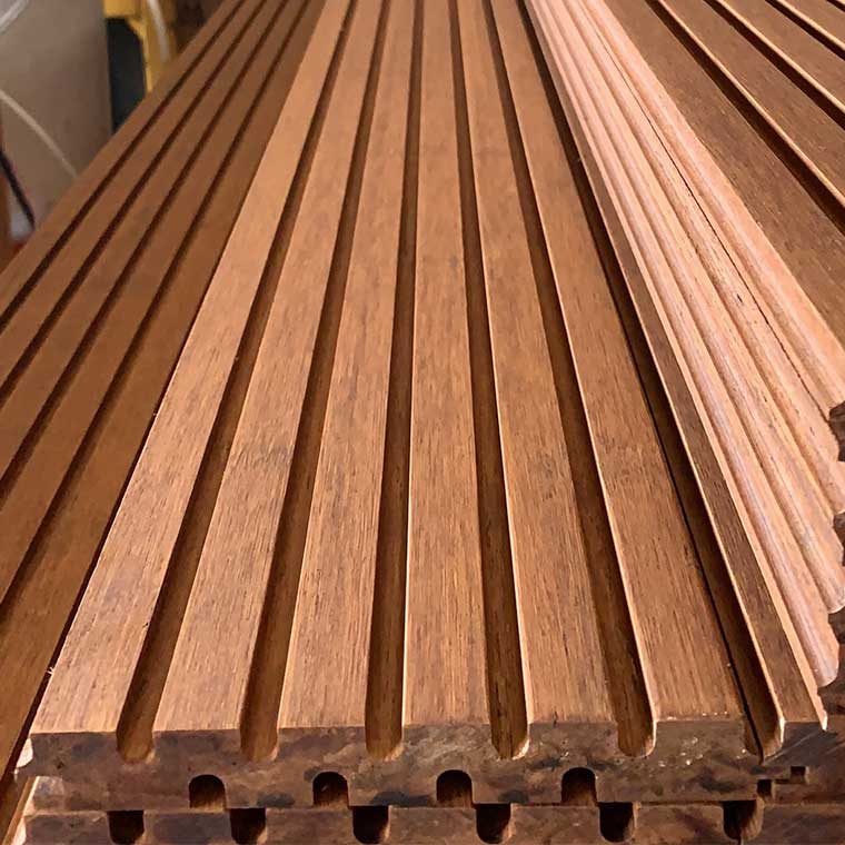 High Density Outdoor Bamboo Charcoal Fluted Wall Panel