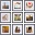4pcs Pack 20x20cm Square Restickable Damage-Free Photo Tile Multi Collage Frames for Wall Hanging with Plexiglass and Mat Board